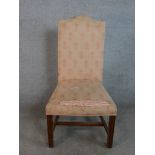 A Gainsborough style mahogany side chair, upholstered in fabric with repeating pineapple motif,