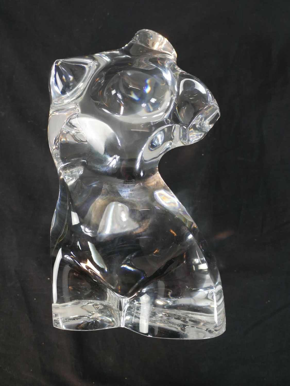 A Baccarat crystal sculpture of a nude female torso. Stamped to base. H.25 W.15 D.12cm - Image 2 of 4