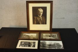 Five framed and glazed photograph, four 19th century scenes in Islington and the other a signed in