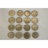 Assorted white metal World coins to include Chile United States of America, Ghana and Mexico;