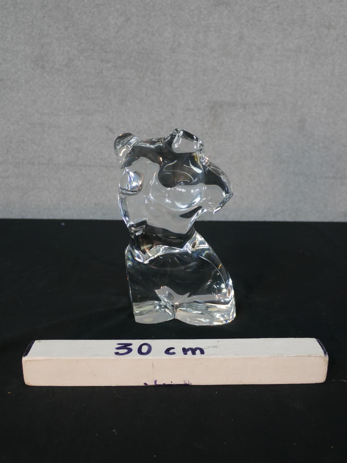 A Baccarat crystal sculpture of a nude female torso. Stamped to base. H.25 W.15 D.12cm - Image 4 of 4