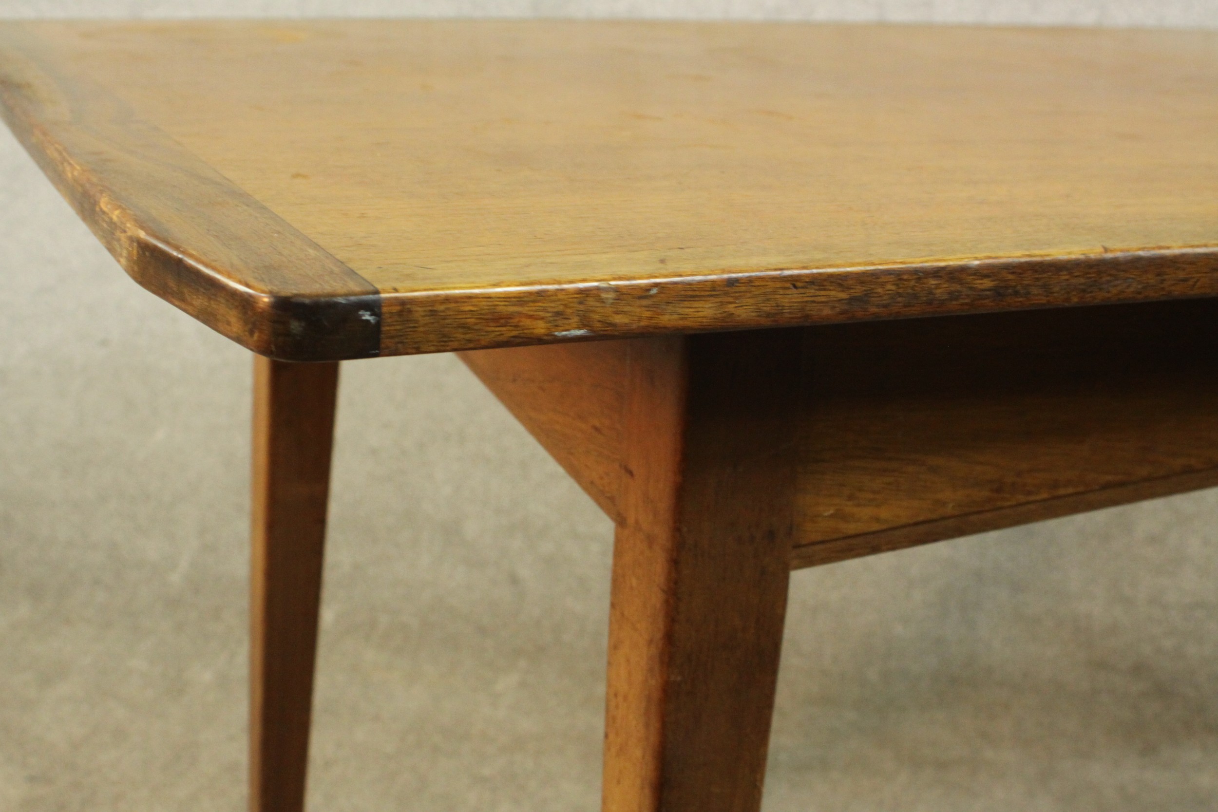 A circa 1960's teak dining table by Storys of Kensington, the rectangular top with cleated ends, - Image 4 of 5