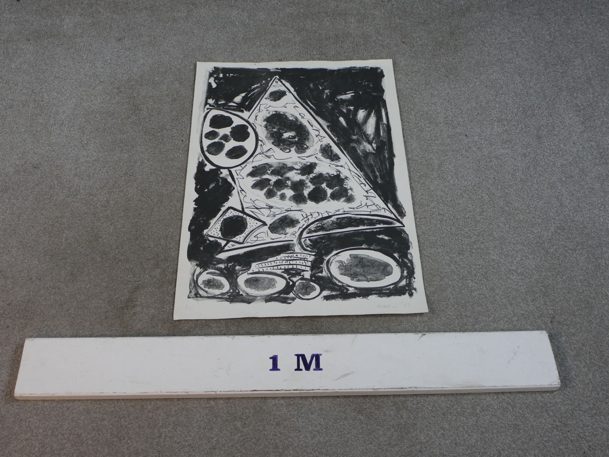 20th century; indistintly signed; Pizza Slice; black and white pencil signed limited edition - Image 6 of 6