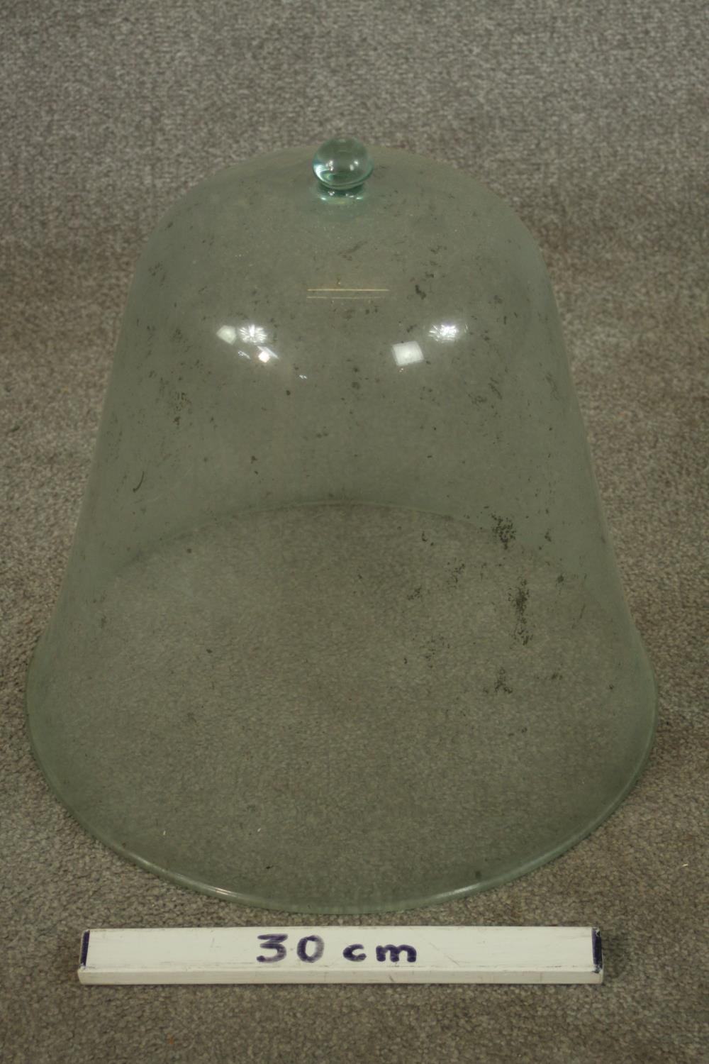 A 19th century mottled green glass garden cloche. H.46 Dia.42cm. - Image 2 of 4