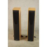A pair of floor standing Mission model 773 speakers in ash cases. H.186 W.18 D.27cm. (each)