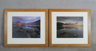 Two large contemporary framed coloured photographs of Highland Scenes, Last Light Wastwater &