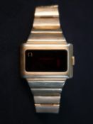 A mid 20th century gold plated stainless steel cased Omega Time Computer 2 digital wristwatch with