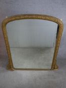A 19th / early 20th century gilt framed overmantel mirror. H.117 W.114 D.7cm.