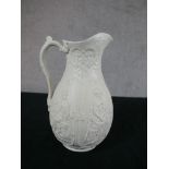 A Victorian William Brownfield Staffordshire International Exhibition parian ware water jug, mould