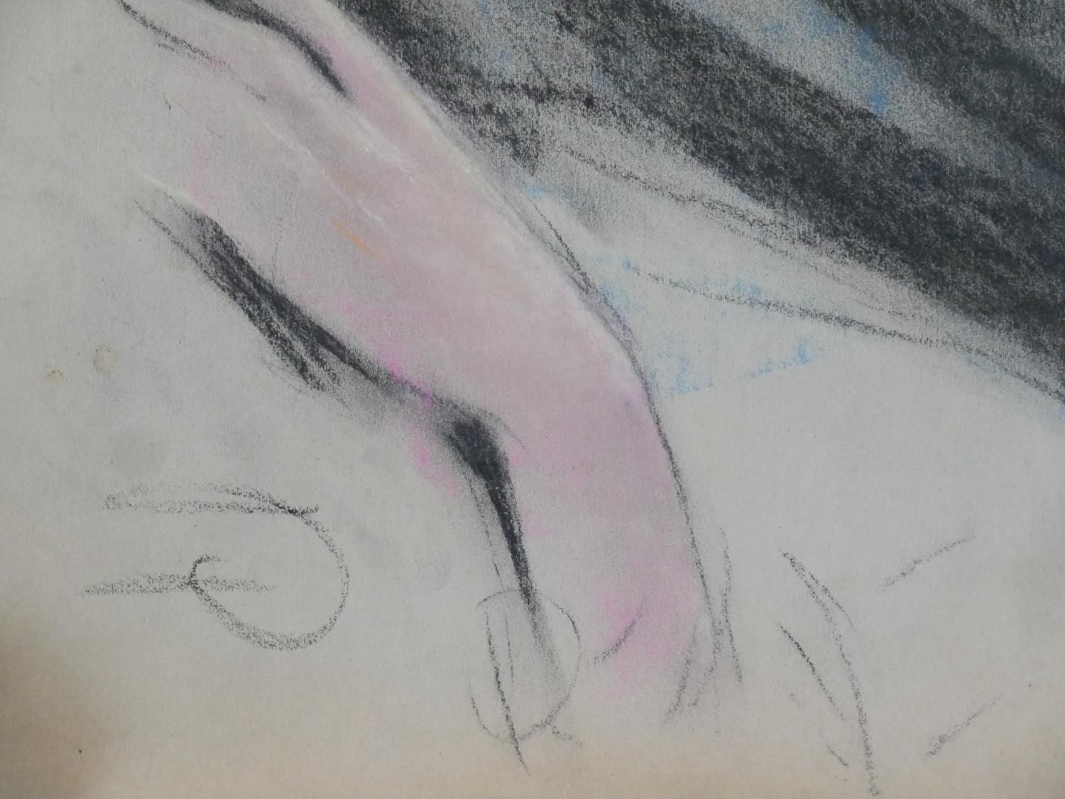 An unframed pastel of a reclining woman, monogrammed. H.51 W.63cm - Image 5 of 5