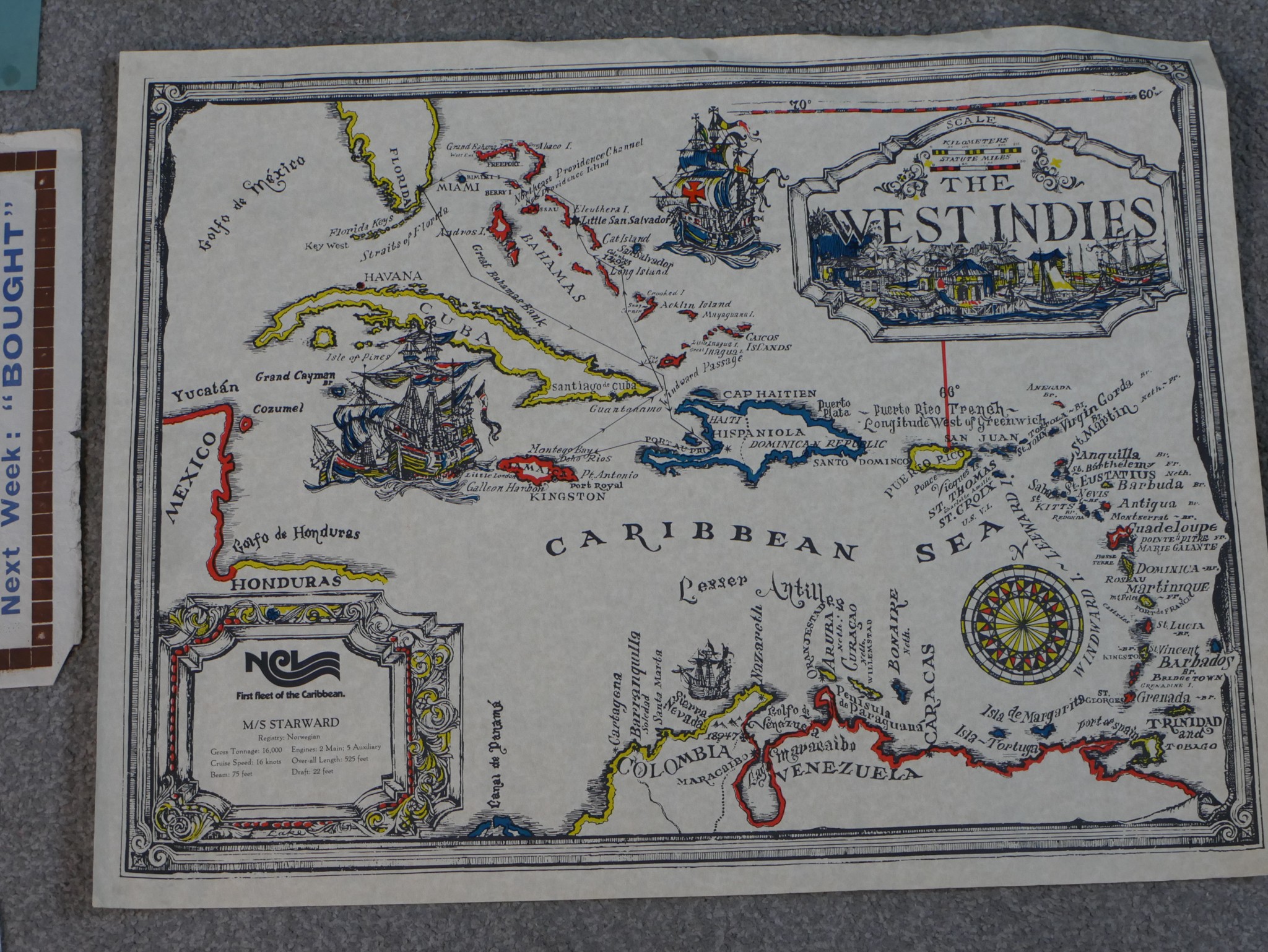 A collection of ephemera, including two hand coloured engraved maps of the West Indies, a collection - Image 18 of 22