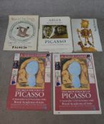 Five unframed Pablo Picasso exhibtion posters comprising Affiche Exposition de Céramiques (Ceramic