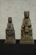 Two brass figures of 'Our Lady of Montserrat'. H.11 W.5 D.4cm. (each)