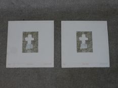 Derek Hyatt (1931 - 2015), two hand coloured etchings, 'Riva Cross', signed and numbered. H.35 W.