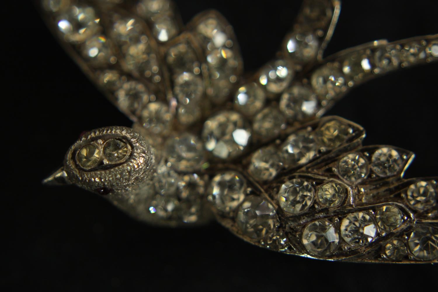 Two Victorian silver and white metal paste brooches and a bracelet. One brooch in the form of a - Image 6 of 9