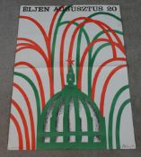 An unframed Eljen Augusztus 20 poster in association from the Patriotic Peoples Front in Hungary.