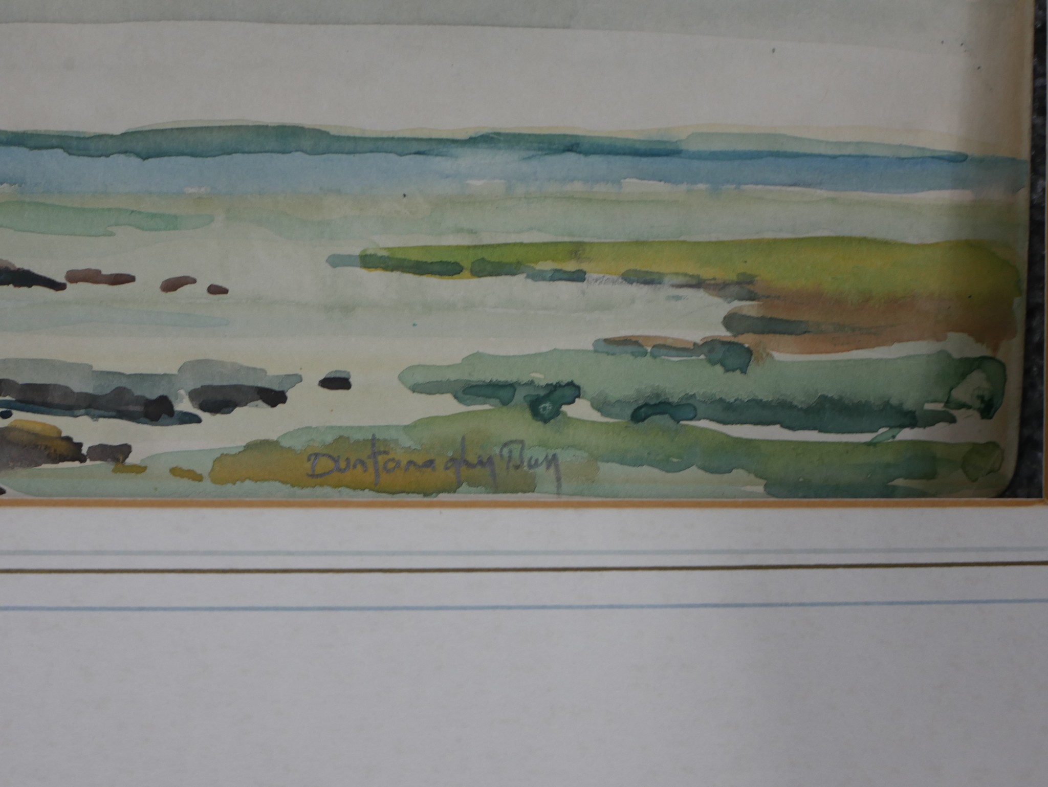 Rocky seascape and Mediterranean coastal path, two contemporary watercolours on a paper, one - Image 6 of 9