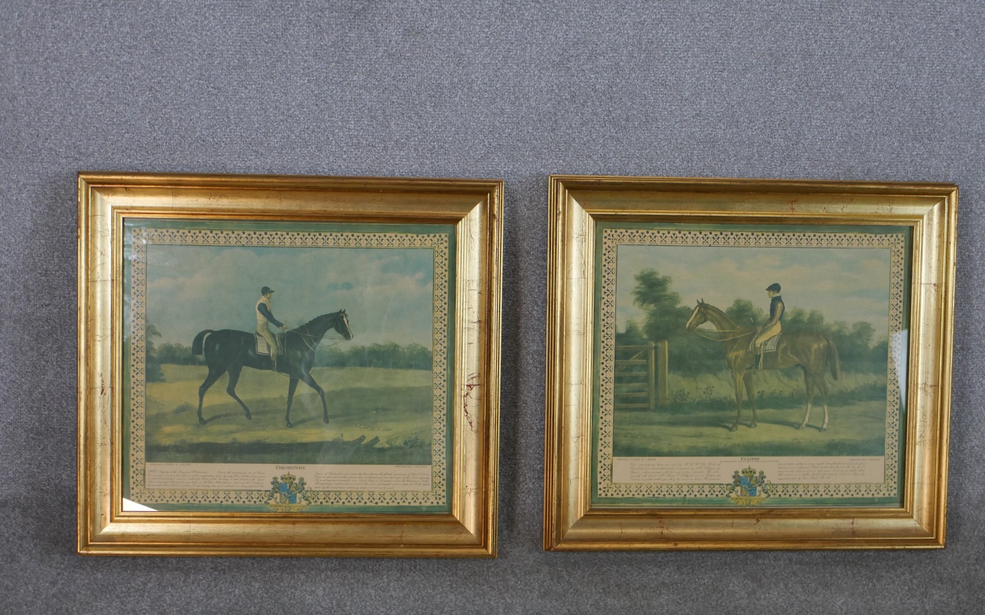 W.J. Shayer (1811 - 1892), two coloured lithographs of famous racing horses 'Ormonde' and 'Eclipse'. - Image 8 of 8