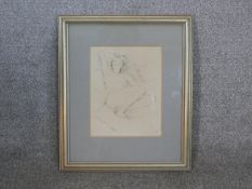 André Albert Marie Dunoyer de Segonzach (French 1884-1974), etching, Etude de Jeune Fille. H.42 W.