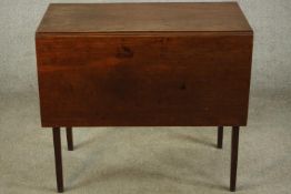 A Georgee III mahogany drop leaf gate leg table, raised on square tapering supports. H.72 W.120 D.