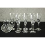 A set of eight limited edition Royal Academy and Dartington crystal goblets, with images from the