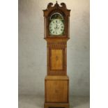 A late 18th century J. M. Tomney of Newcastle mahogany and walnut cased longcase clock, with