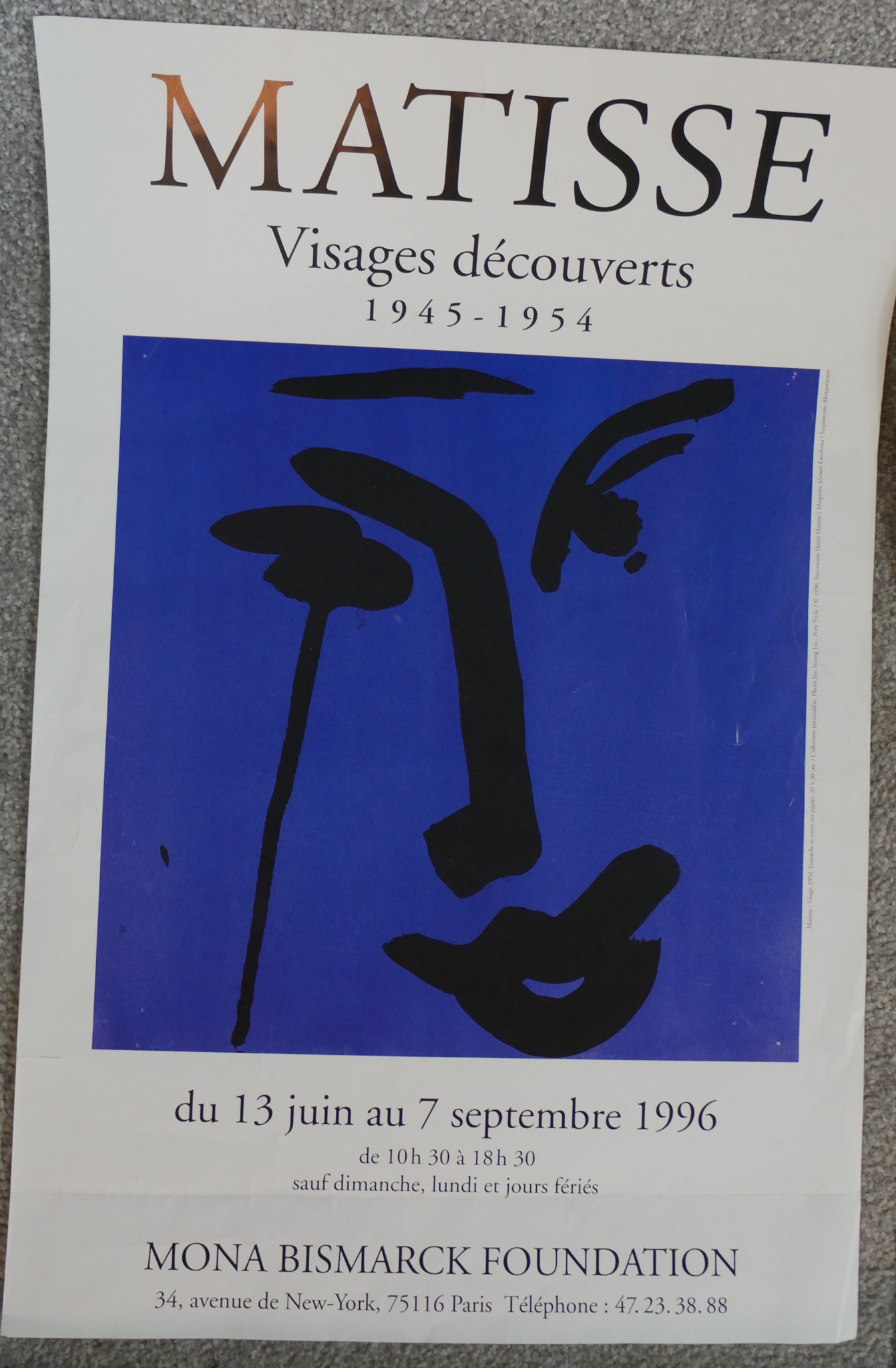 Seven vintage large colour exhibition posters, including Matisse, Monet and Counterparts at the - Image 3 of 9