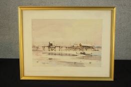 Sydney Vale (1916 - 1991); The Old Canvey Bridge, watercolour on paper, signed, label verso and