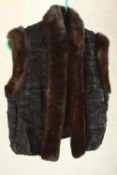 A vintage mink and astrakhan fur Gillet.