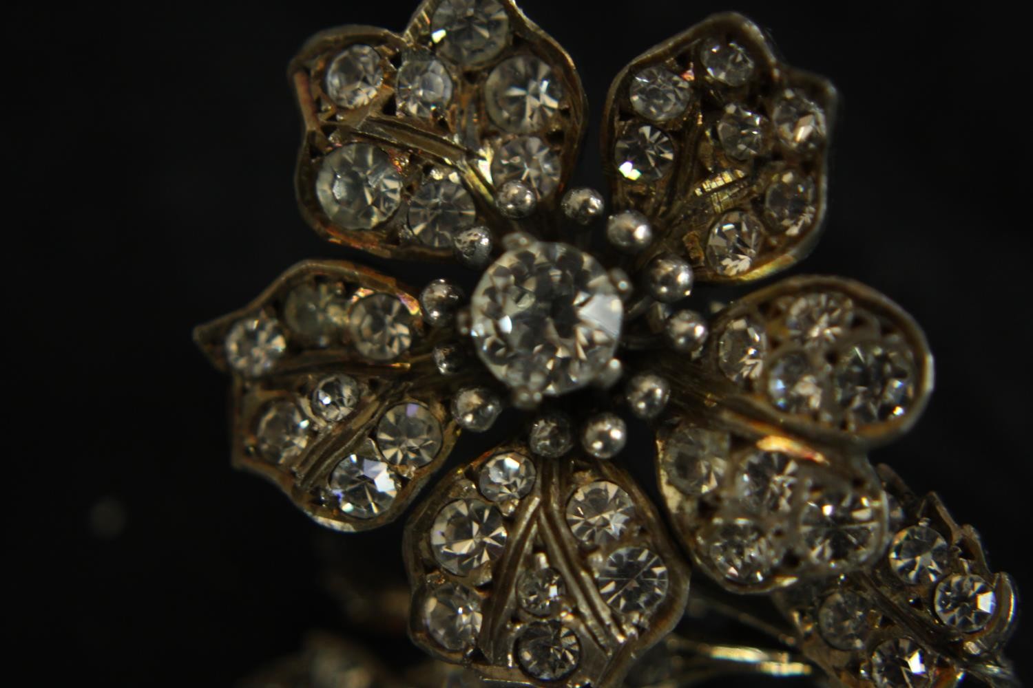 Two Victorian silver and white metal paste brooches and a bracelet. One brooch in the form of a - Image 4 of 9