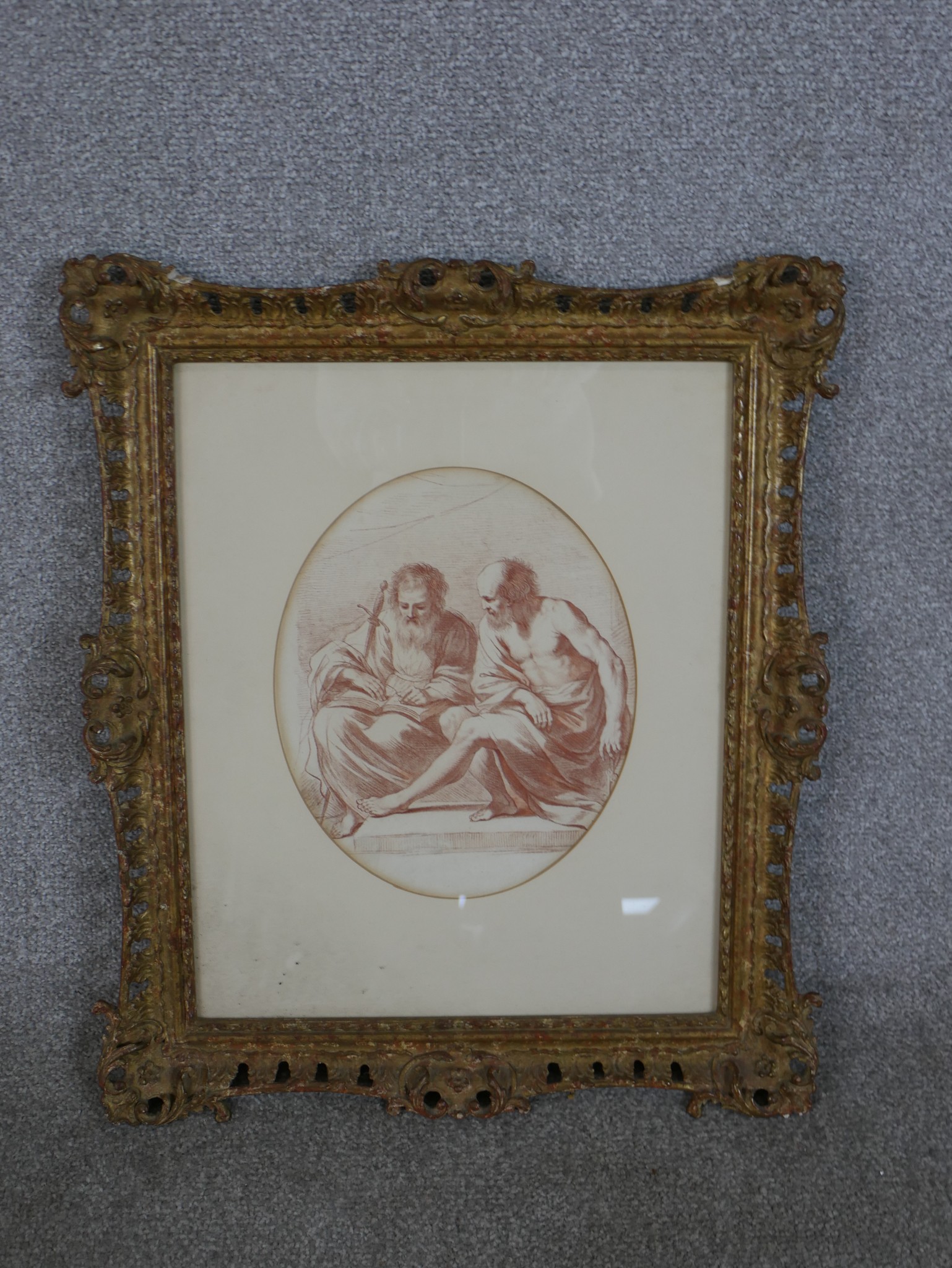 After Francesco Bartolozzi (1727 - 1812, Italian) Saint Paul and Saint Peter, sepia print on