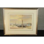 Sidney Cardew (1931 - ), Fishing Boats in the Harbour, watercolour on paper, signed and framed. H.69