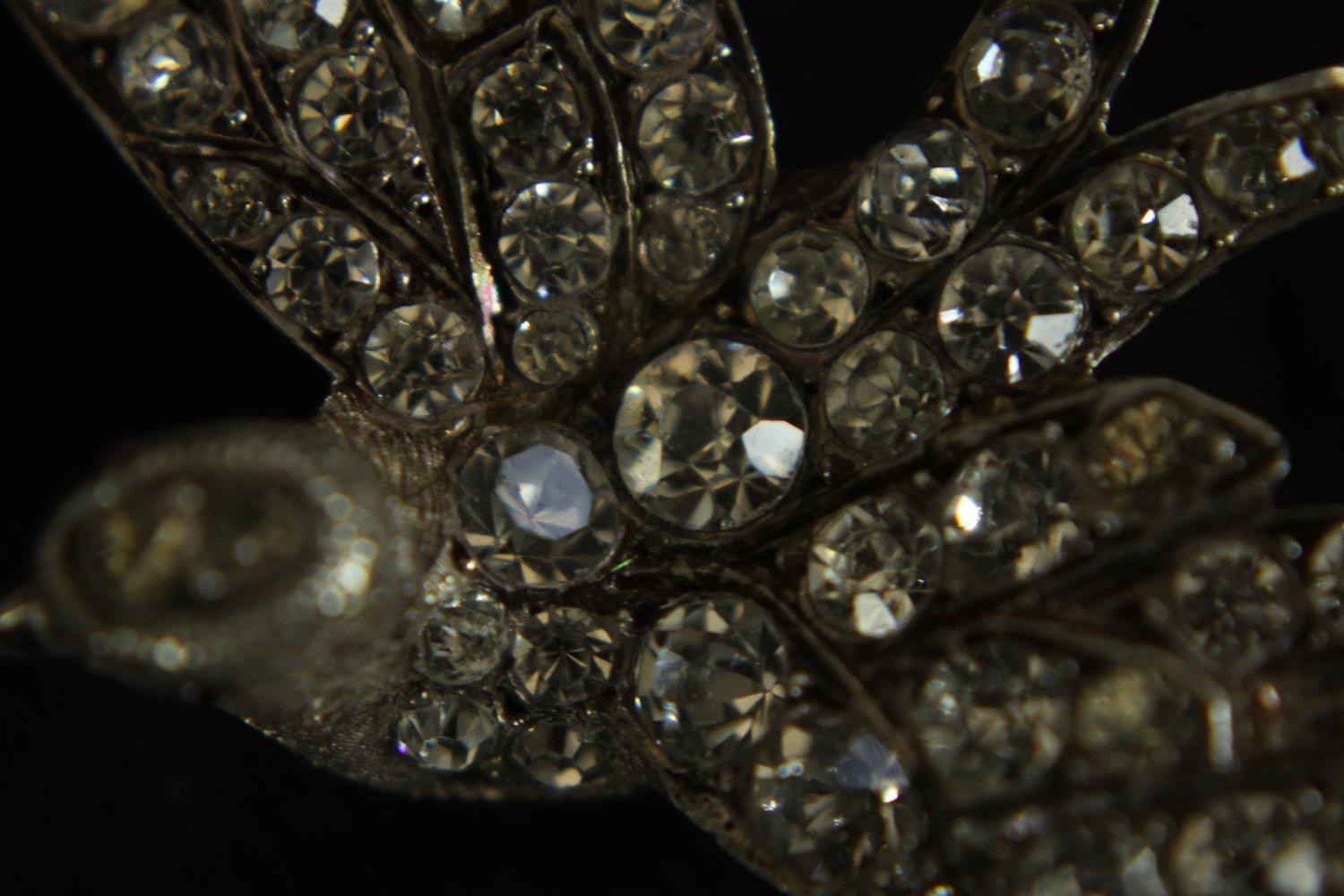 Two Victorian silver and white metal paste brooches and a bracelet. One brooch in the form of a - Image 2 of 9