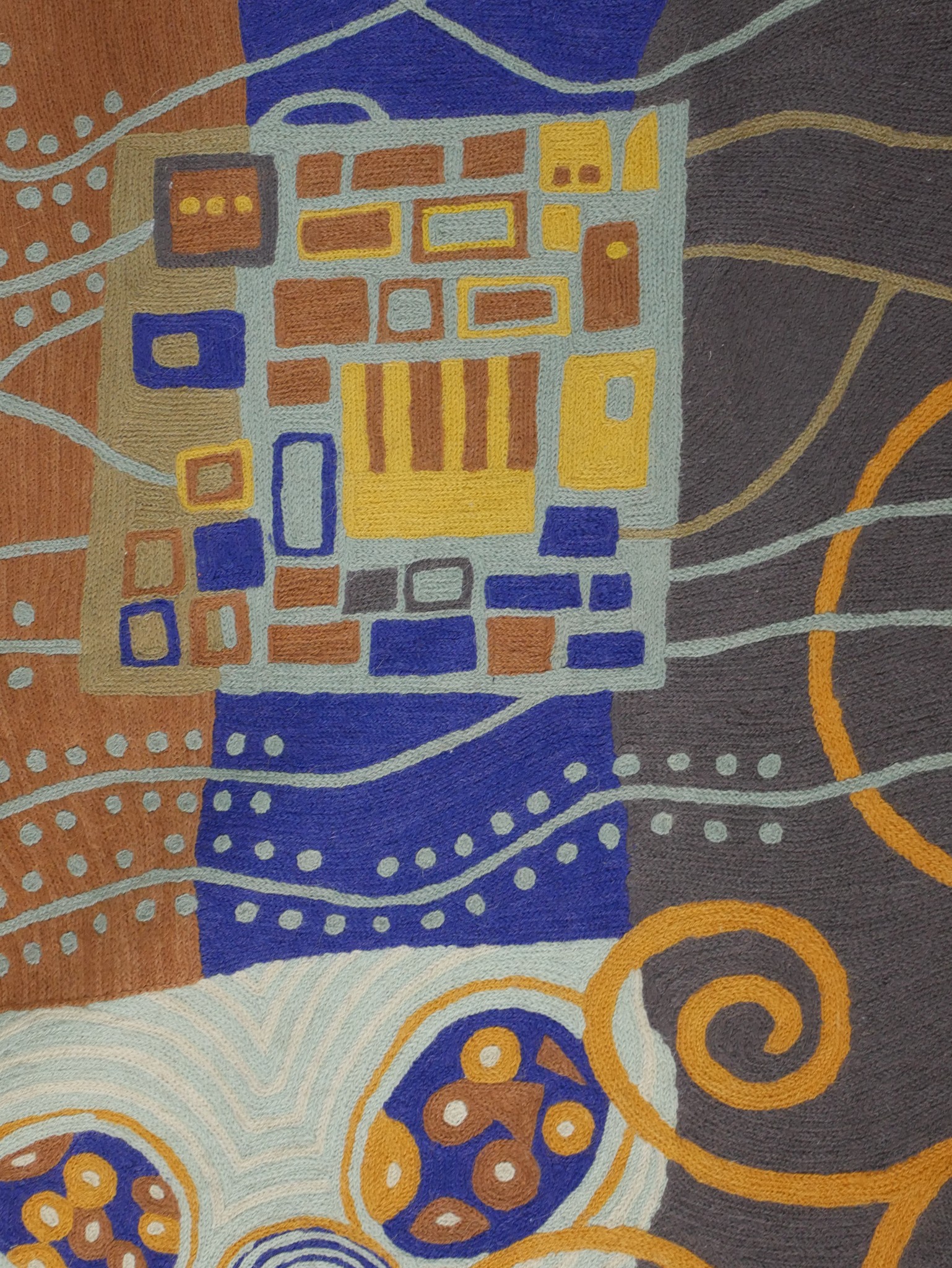 In the manner of Gustav Klimt, a fabric wall hanging, L. 180 W.120cm. - Image 3 of 5