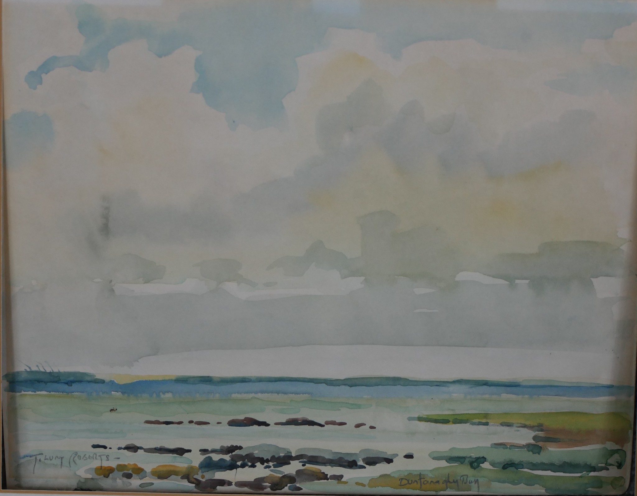 Rocky seascape and Mediterranean coastal path, two contemporary watercolours on a paper, one - Image 4 of 9
