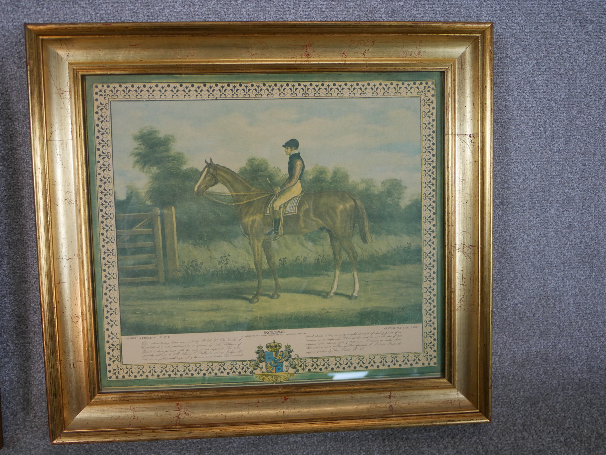 W.J. Shayer (1811 - 1892), two coloured lithographs of famous racing horses 'Ormonde' and 'Eclipse'. - Image 5 of 8