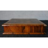 A late 17th / early 18th century walnut and oyster veneered hinge lidded box. H.6.5 W.27.5 W.22cm