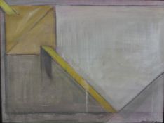 Hans Noordhoff (b.1943), Lines Crossing Square I, 1988, acrylic on canvas, signed lower right,