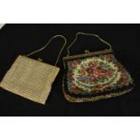 Two vintage ladies evening bags, including a German Oroton 1970's diamante an gilt metal evening bag