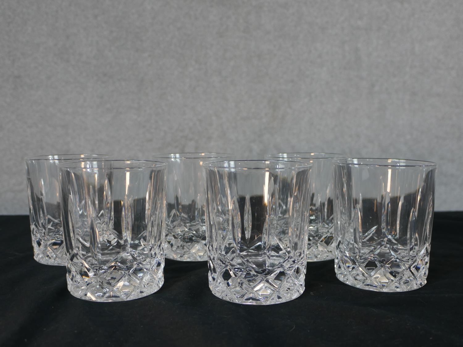 Assortment of various glasses to include a set of six cut glass whiskey tumblers, a pair of air - Image 2 of 4