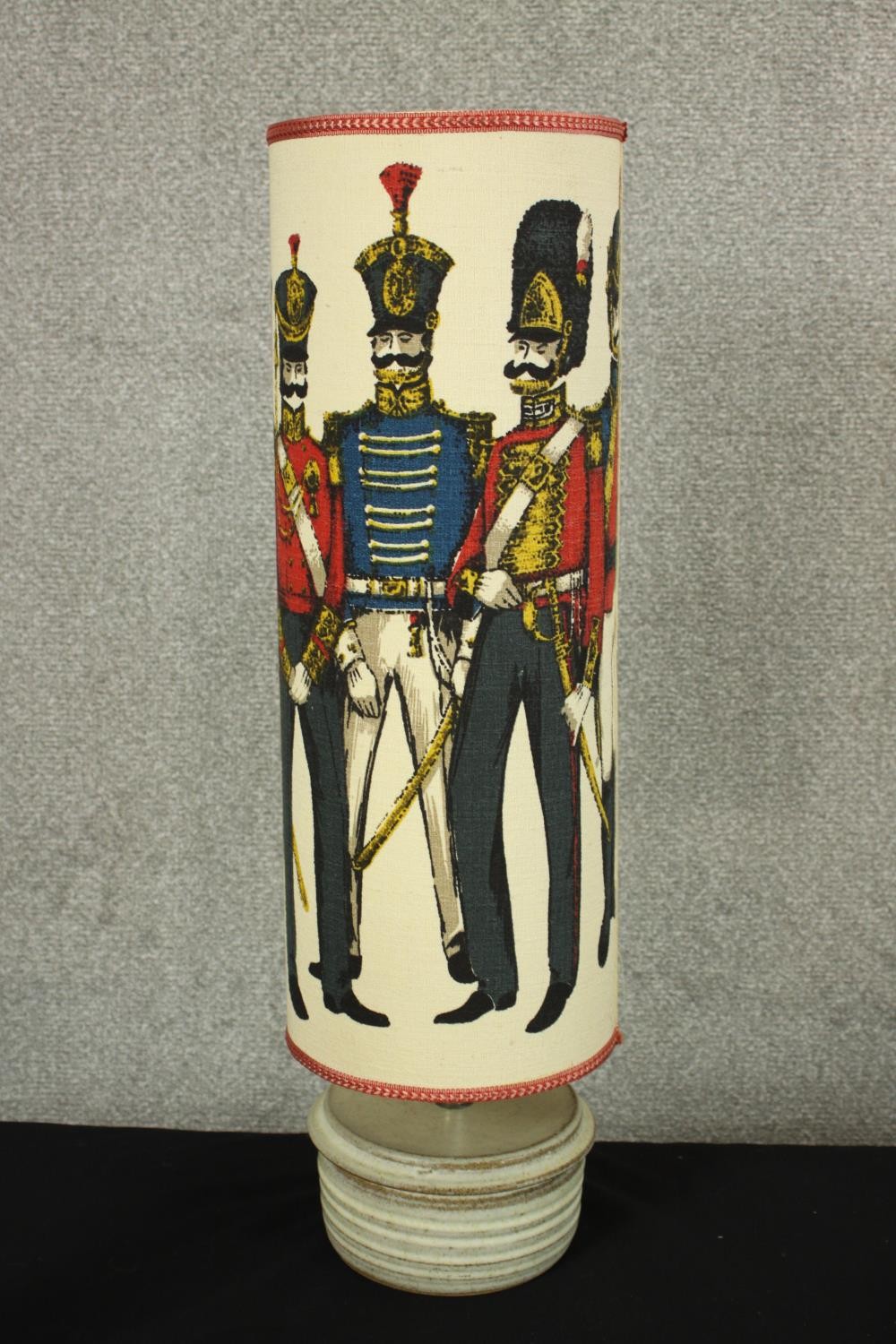 A carved and painted wooden lampbase in the form of a solider together with a mid 20th century - Image 4 of 6
