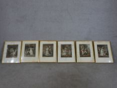 After John Raphael Smith (1752 - 1812); a set of six framed Six Georgian prints engraved by J. R.