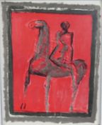 Marino Marini (20th century) Le Cavalier, a horse man on horseback, lithograph on paper, signed