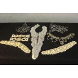 A collection of vintage beadwork panels with various designs. H.55 W.20cm. (largest)