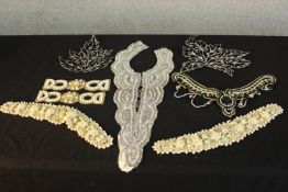 A collection of vintage beadwork panels with various designs. H.55 W.20cm. (largest)