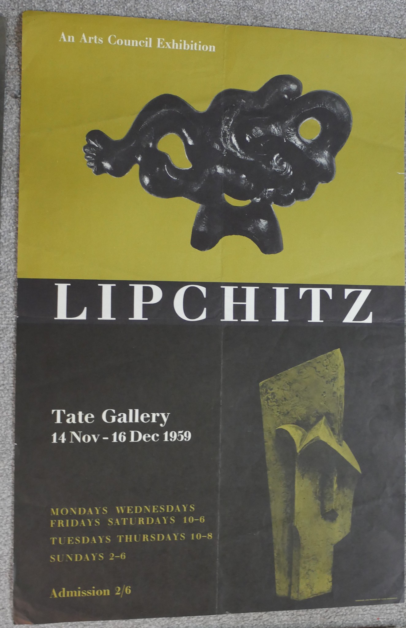A collection of six large coloured vintage exhibition posters, including Giacometti, Lipchitz, - Image 4 of 8