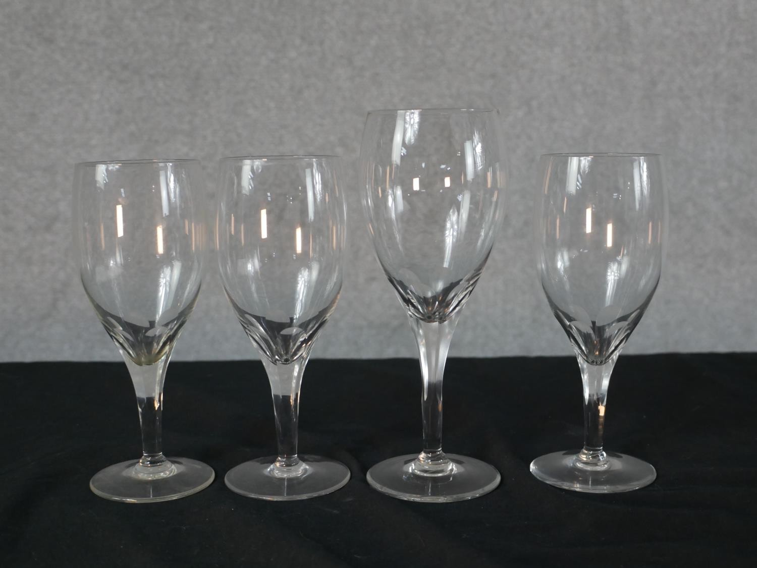 Assortment of various glasses to include a set of six cut glass whiskey tumblers, a pair of air - Image 4 of 4