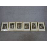 After John Raphael Smith (1752-1812); a set of six framed Six Georgian prints engraved by J. R.