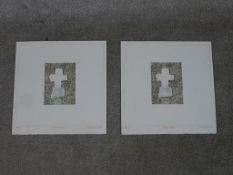 Derek Hyatt (1931-2015), two hand coloured etchings, 'Riva Cross', signed and numbered. H.35 W.36cm