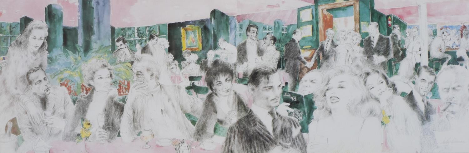 LeRoy Neiman (1921-2012, American), Polo Lounge, lithograph on paper. H.52 W.106cm
